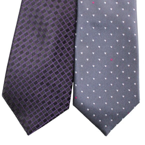 TIE SALE! Apt. 9 Pair / Lot / 2 TIes Neckties Purple / Blue / Great Patterns - Picture 1 of 6